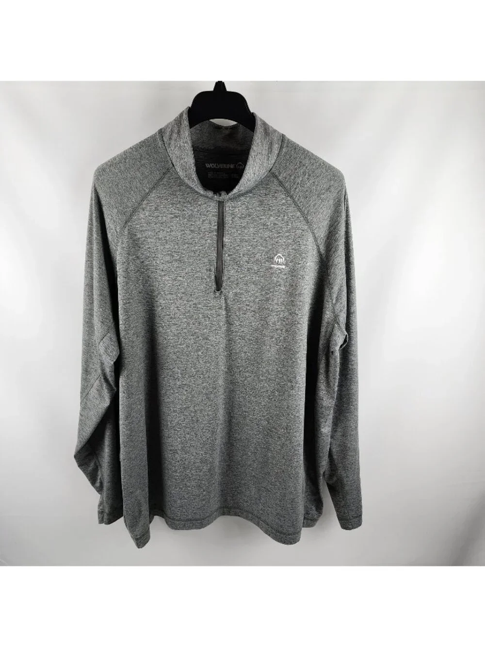 Wolverine Shirt Mens XXL Gray 1/4 Zip L/S Performance Shirt